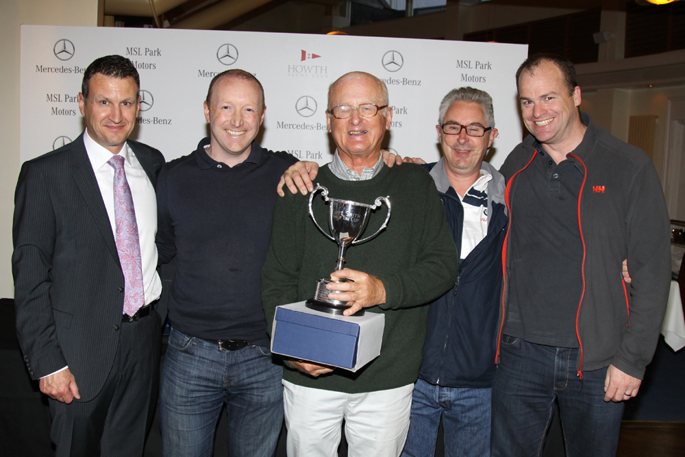 Dean Fullston presents the Cuffe Smith Trophy to 'Dux' - Evan Dolan, Anthony Gore Grimes, Andy Mollard and Ken O'Neill