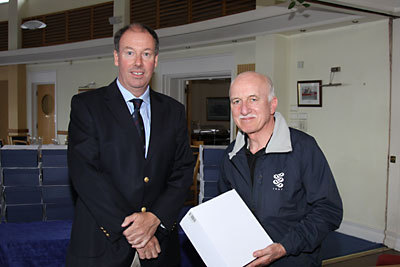 Commodore Brian Turvey with ISA Sailfleet's Michael O'Connor