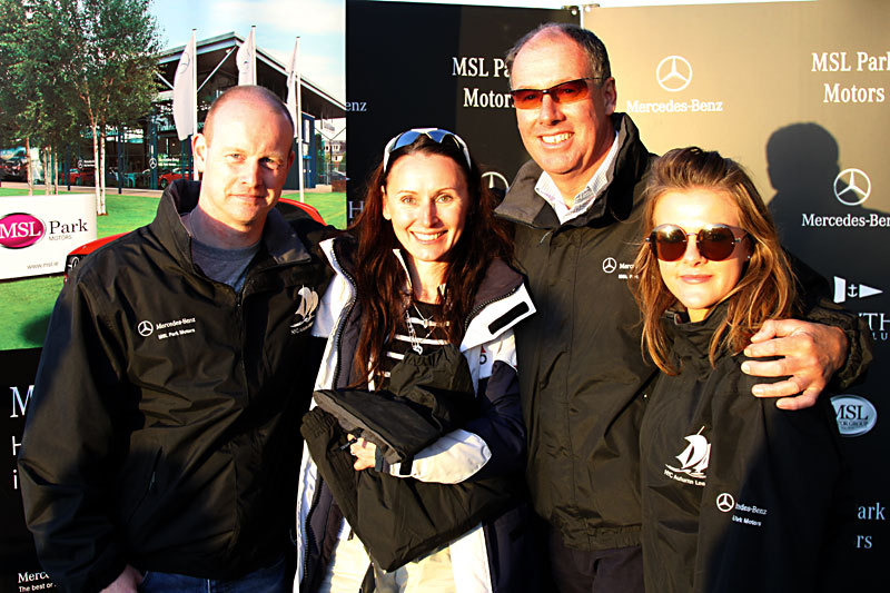 Rima Macken with Commodore Brian Turvey and flanked by MSL Park Motors team members Keith and Lisa