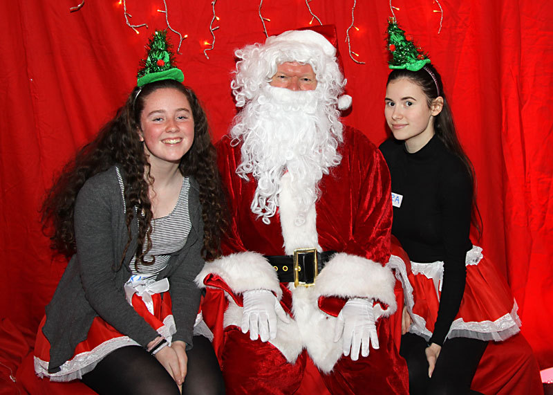 Santa and his elves Kate and Zara