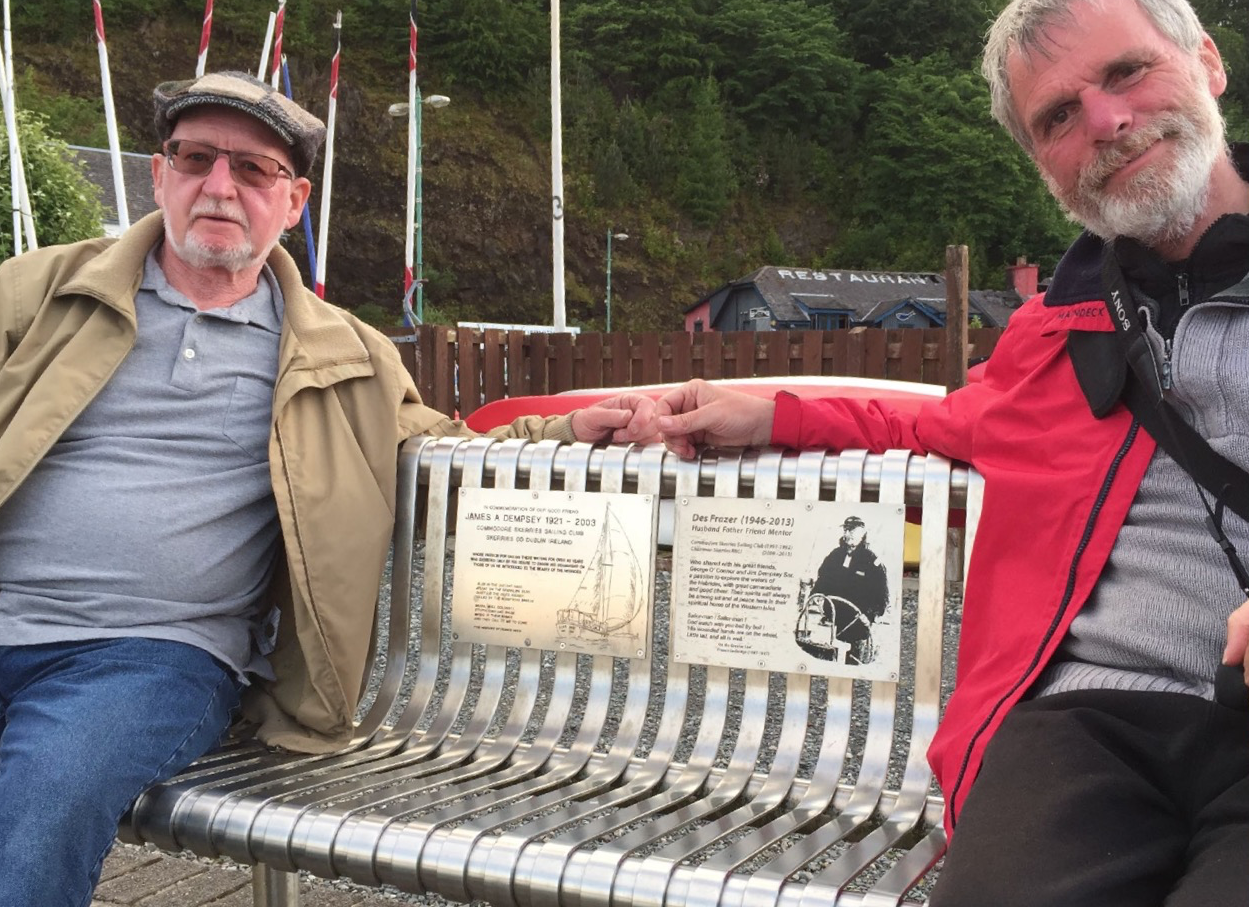 Liam Dinneen and John Furlong appropriately relaxed on the 'Skerries Chair'