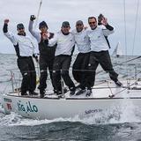 Tim Healy and his crew celebrate winning the world championship.