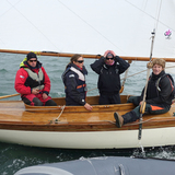 Ian Malcolm and his crew on his Howth 17 'Aura'