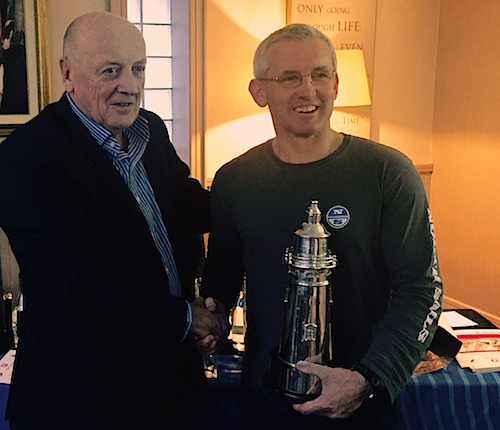 Norbert presents Maurice O'Connell with the ICRA 'Boat of the Year' trophy