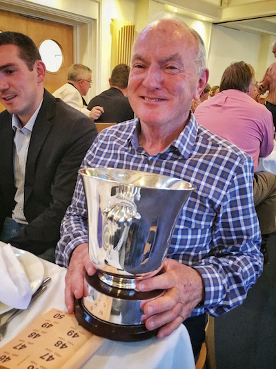 Class Captain Tom Houlihan with the handicap trophy