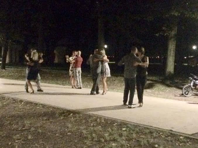 Dancing in the park at midnight