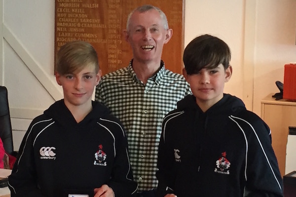 Hugh Turvey and Dylan McEvoy with Jim Lambkin