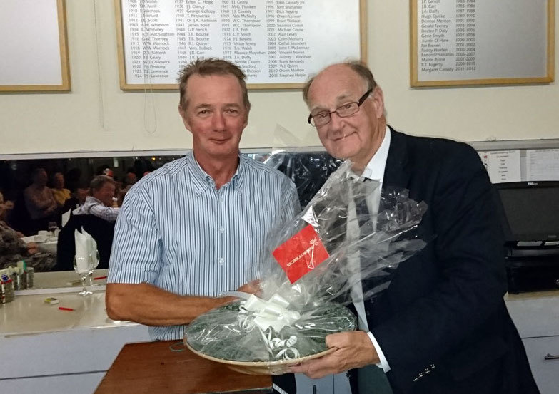 Winner Eugene Casey with IEGS President Bryan Lynch