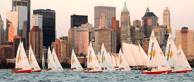 Racing under the Manhattan skyline