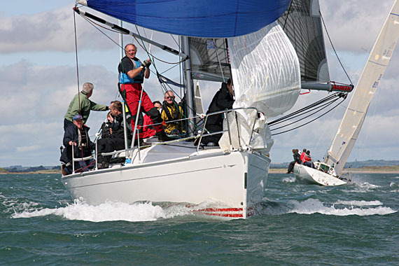 Ian Byrne's 'Sunburn' completes an early spinnaker hoist