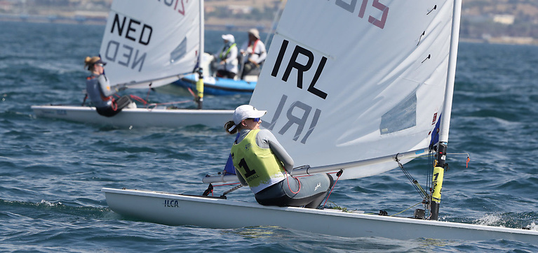 Two race wins for HYC's Eve McMahon on the final day in Greece stole the show for Ireland. Photo: Thom Tow