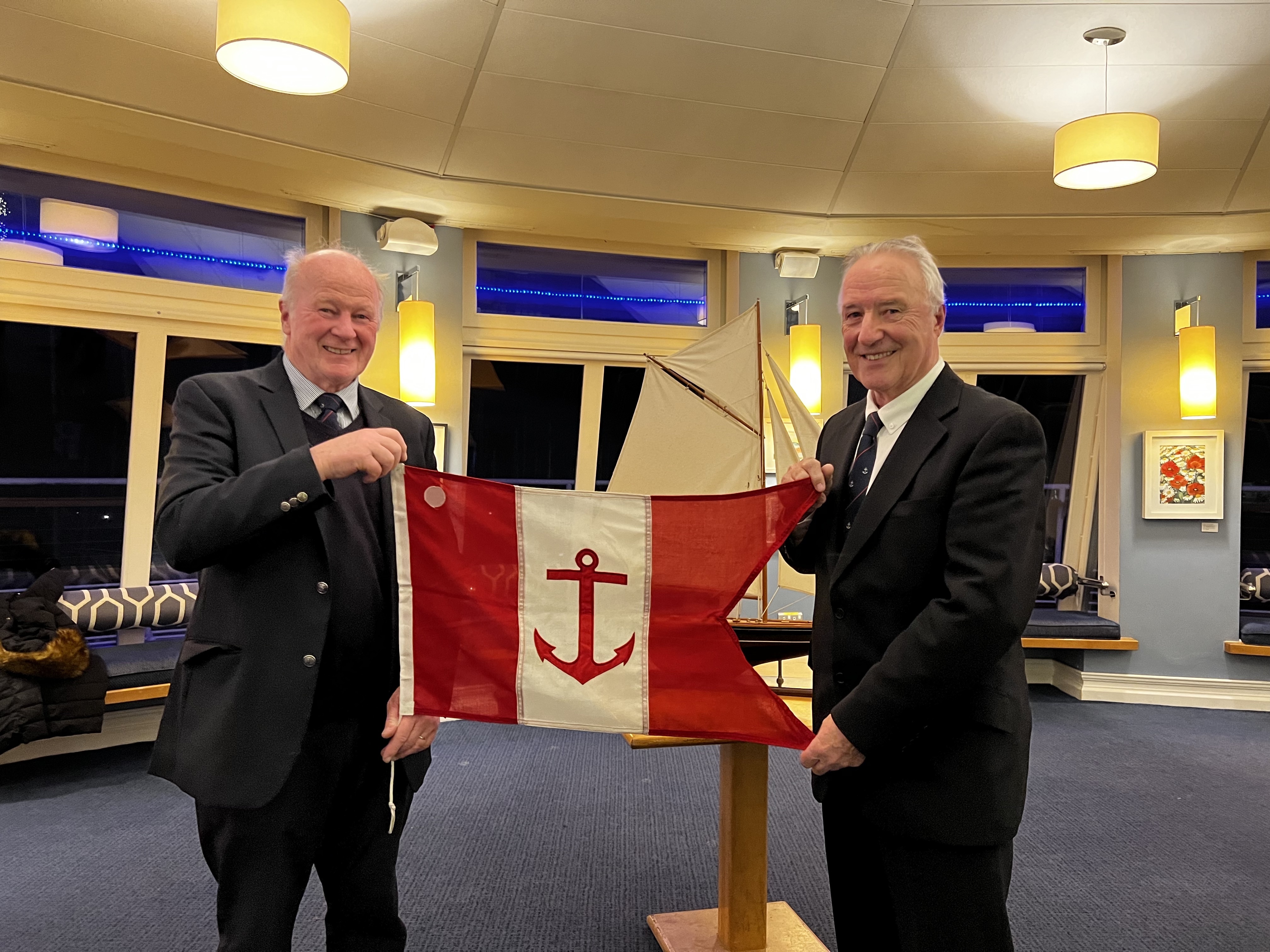 Outgoing Commodore, Paddy Judge, with incoming Vice Commodore, Kevin Monks