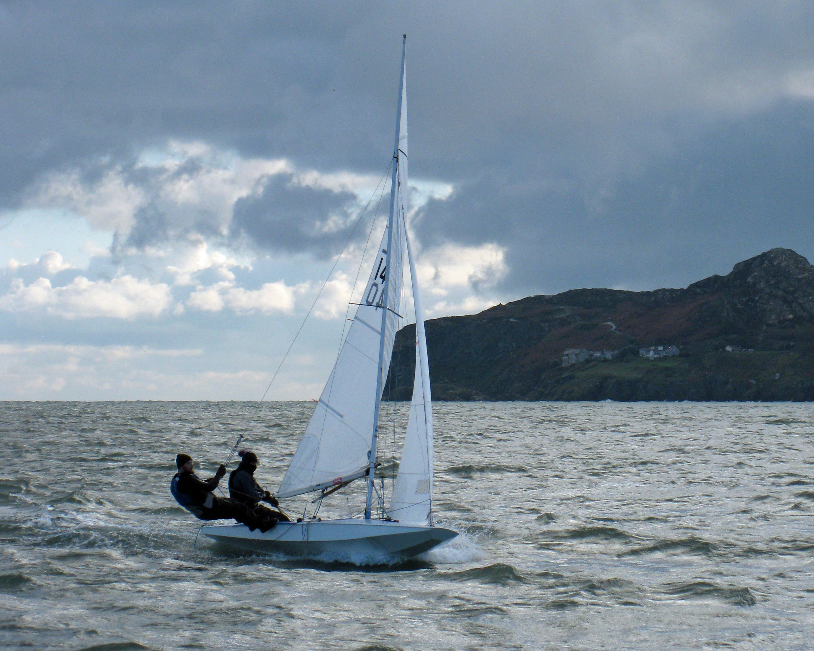 Hugo Micka and crew (Howth YC), leaders of the PY event in their Fireball
