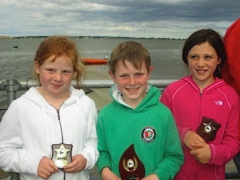 Optimist Regatta Fleet - JOhnny Flynn 1st, Sophia Crawford 3rd and Emily Stafford with the Spirit Award