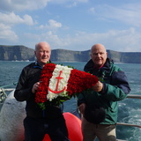 Paddy, Gerry, and the wreath.