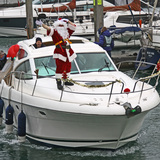 Santa arrives at the marina