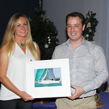 Ross McDonald presents Aoife English with framed photo in respect of her Melges 24 World Championship win